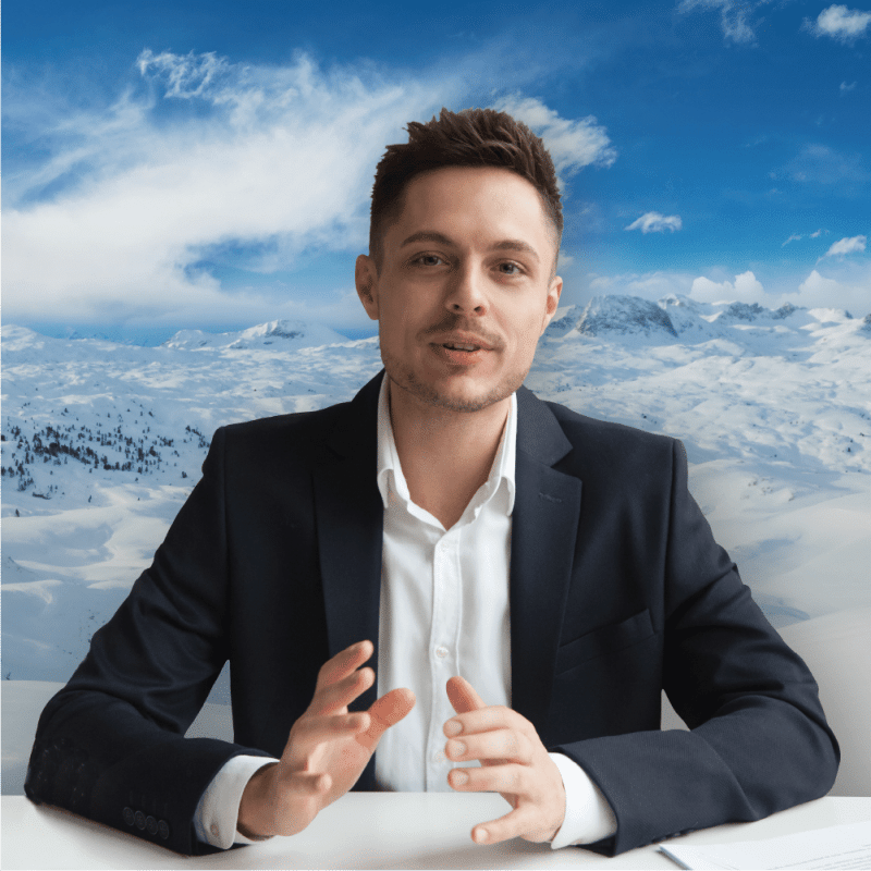 Fabric backdrop with scenic vista