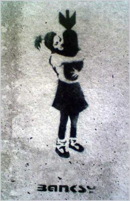 Banksy Bomb Hugger Girl