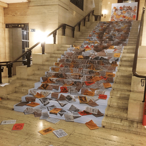 Staircase floor stickers example