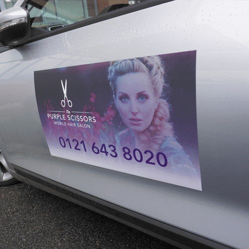 Purple Scissors car decal example