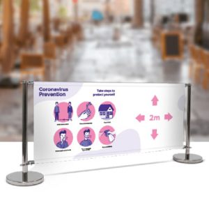 Covid-19 2m awareness PVC banner