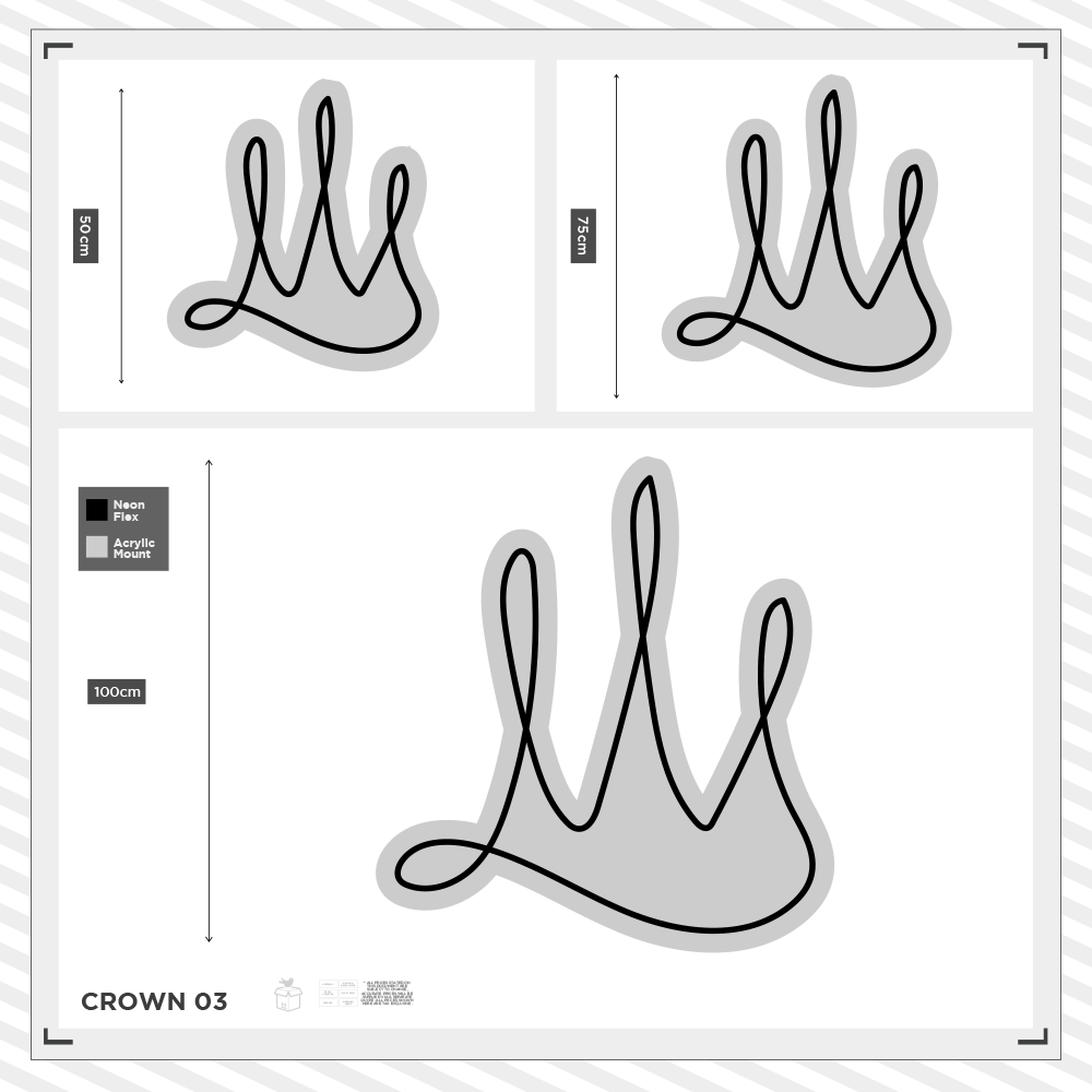 Sizing Options for Graffiti Crown Neon Sign