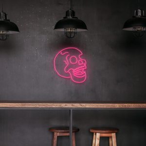 Pink Skull Neon Sign